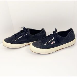 Superga 2750 Cotu Classic Sneaker Navy Canvas Sporty Low Top Lace Up Size 8
